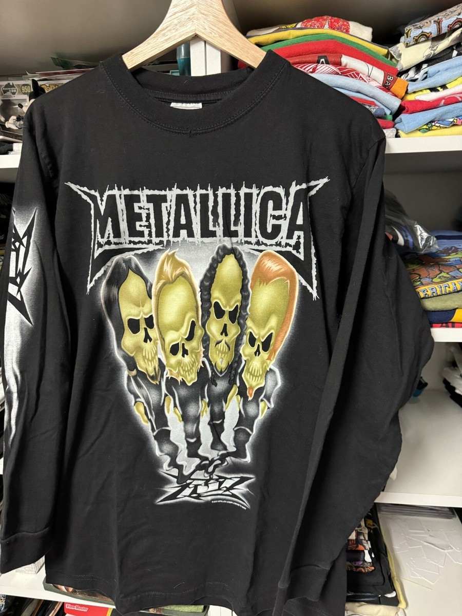 llica XL カットオフTシャツ　VINTAGE Vintage 2003 Metallica Long Sleeve Crewneck Shirt Giant M 21x28 | eBay