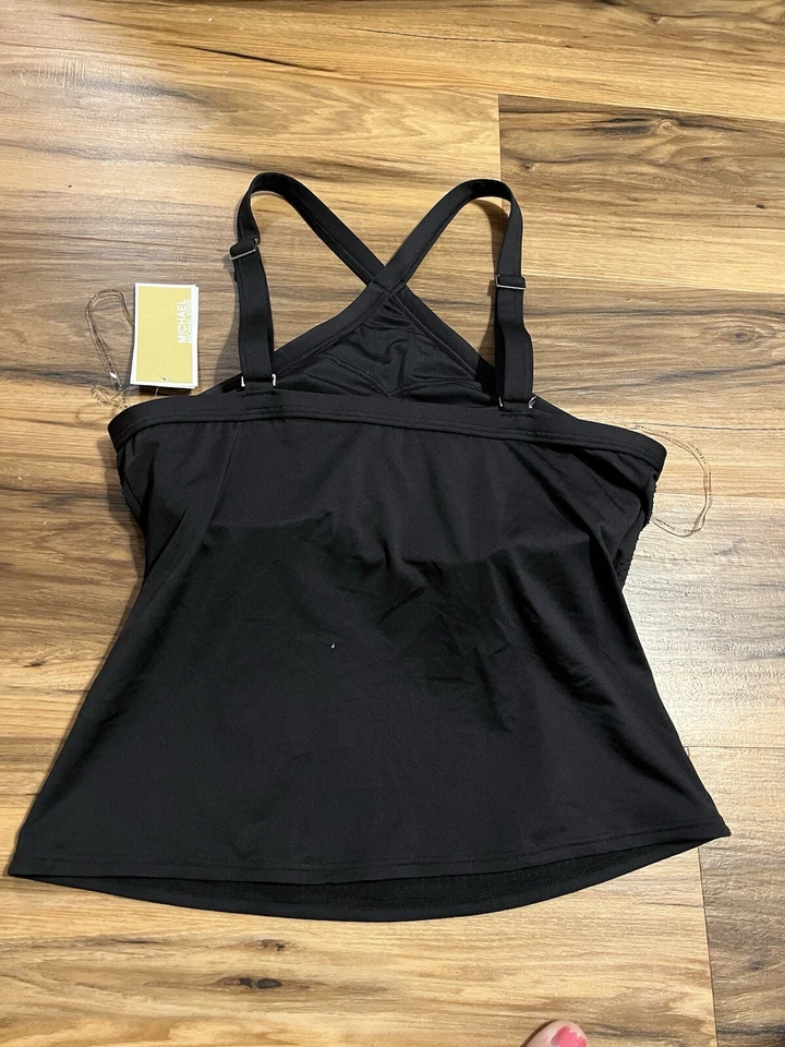 Топ танкини Michael Michael Kors женский с заклепками высокий вырез - черный, средний, $162 - Изображение 4 из 4