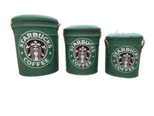 Sgabello batteria retrò metallo bar uomo grotta sedile contenitore set di 3 Starbucks