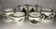 Spode Christmas Tree Collection New Two Mugs AND Four Tea Cups with Saucers