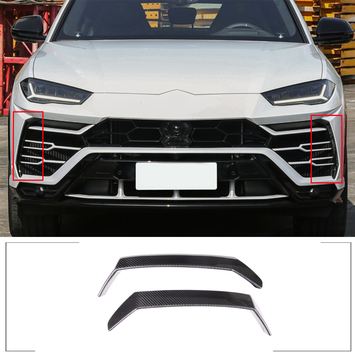 Real Carbon Fiber Front Bumper Cover Trim For Lamborghini URUS 2018-2023