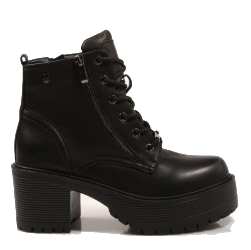 Xti- 44695 -Black Ankle Boots With Side Zip | eBay