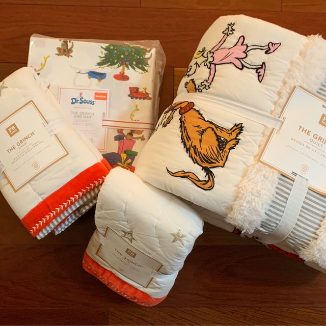 Pottery Barn 8pc 2019 Grinch Max F Q Quilt 2 Shams Queen