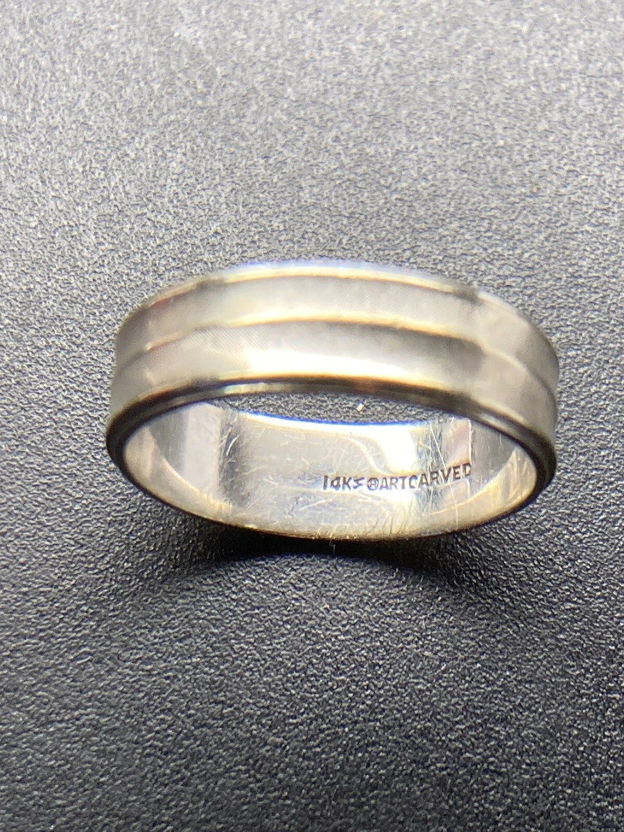 14K White Gold ARTCARVED Ring Band Size 9. 4.5 Grams