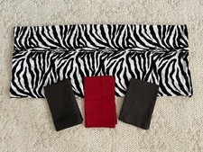 Zebra Striped Pillow Case for a Body Pillow & 2 Coordinating Black Pillow Shams