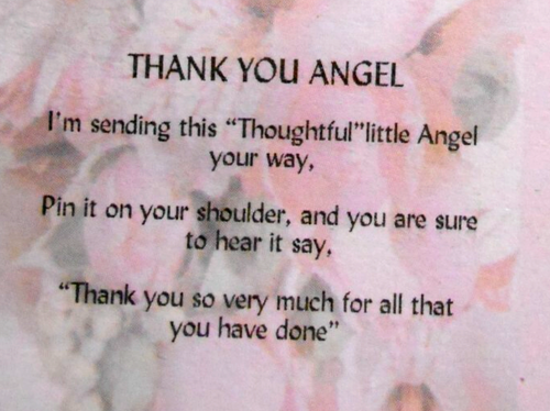 Thank You ANGEL Pin Austrian Crystals Gold Tone NEW Vintage - Picture 2 of 5