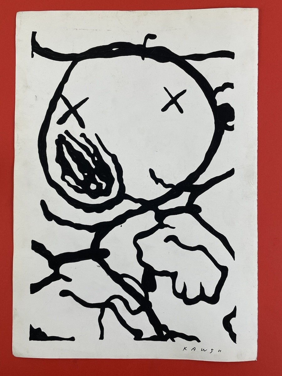 KAWS Drawing on paper (Handmade) signed and stamped | eBay