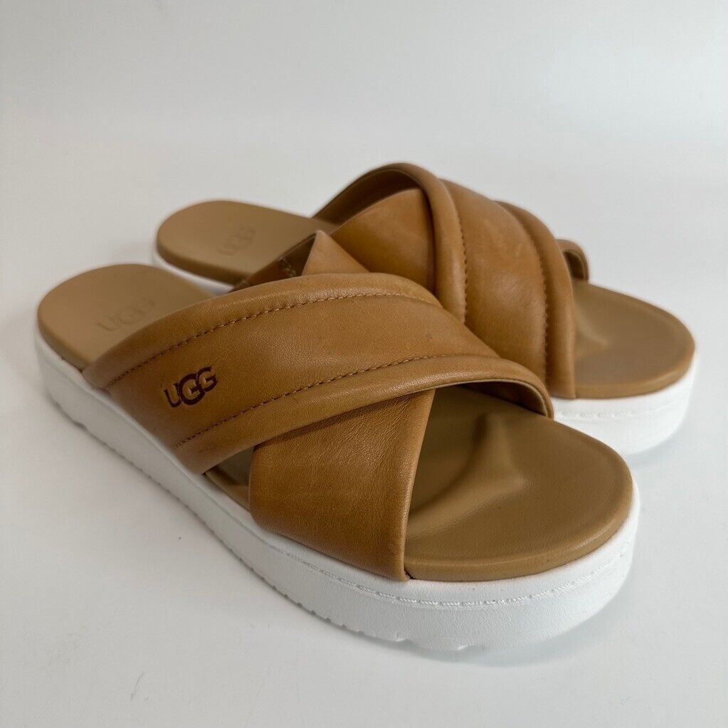 UGG Women's Zayne Crossband Sandal, TAN Leather, SIZE 7.5 8 UGG Women's Zayne Crossband Sandal, TAN Leather, SIZE 7.5 8