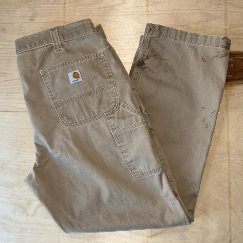 Vintage Carhartt B324 DKH Dark Khaki Carpenter Pants Relaxed Fit Size ...
