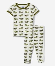 Kickee Pants Bamboo Short Sleeve Pajama Set 2 Piece Olive Branch 12-18 Months