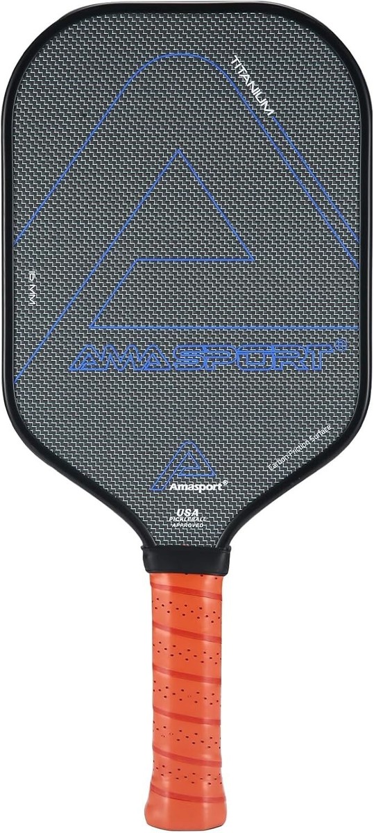 AMASPORT ピックルボールパドル 16インチ AMA SPORT Titanium Carbon Pickleball Paddle - 16mm Multi