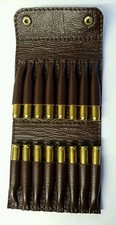 .243 / .264 / .308  Bullet wallet. Brown real leather. With studs. 