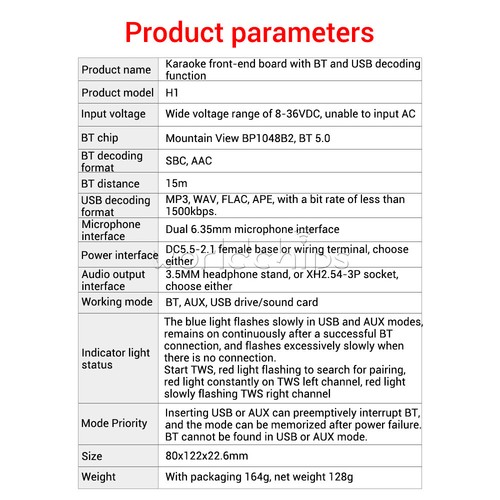 H1 DC8-36V Audio Amplifier Power AMP Bluetooth AUX Preamp Board Combination New - Picture 9 of 19