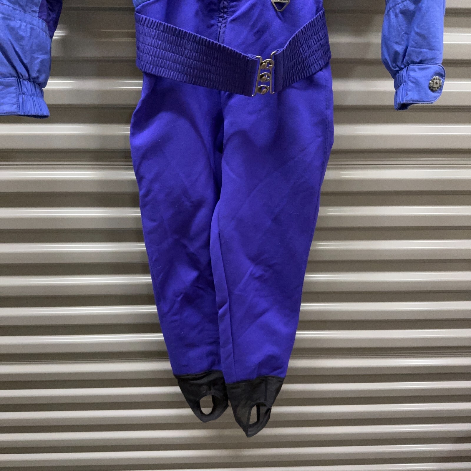 Tyrolia Skiwear Snowsuit Head Ski Suit Womens Petite 8 Purple Microseal Vintage