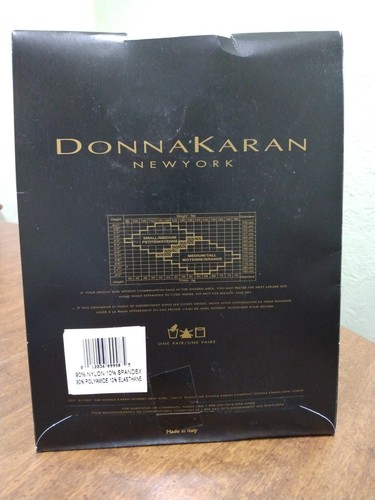 Vintage Donna Karen Crochet Lace Fish Net Pantyhose ONYX Size Med/Tall NOS - Picture 7 of 10