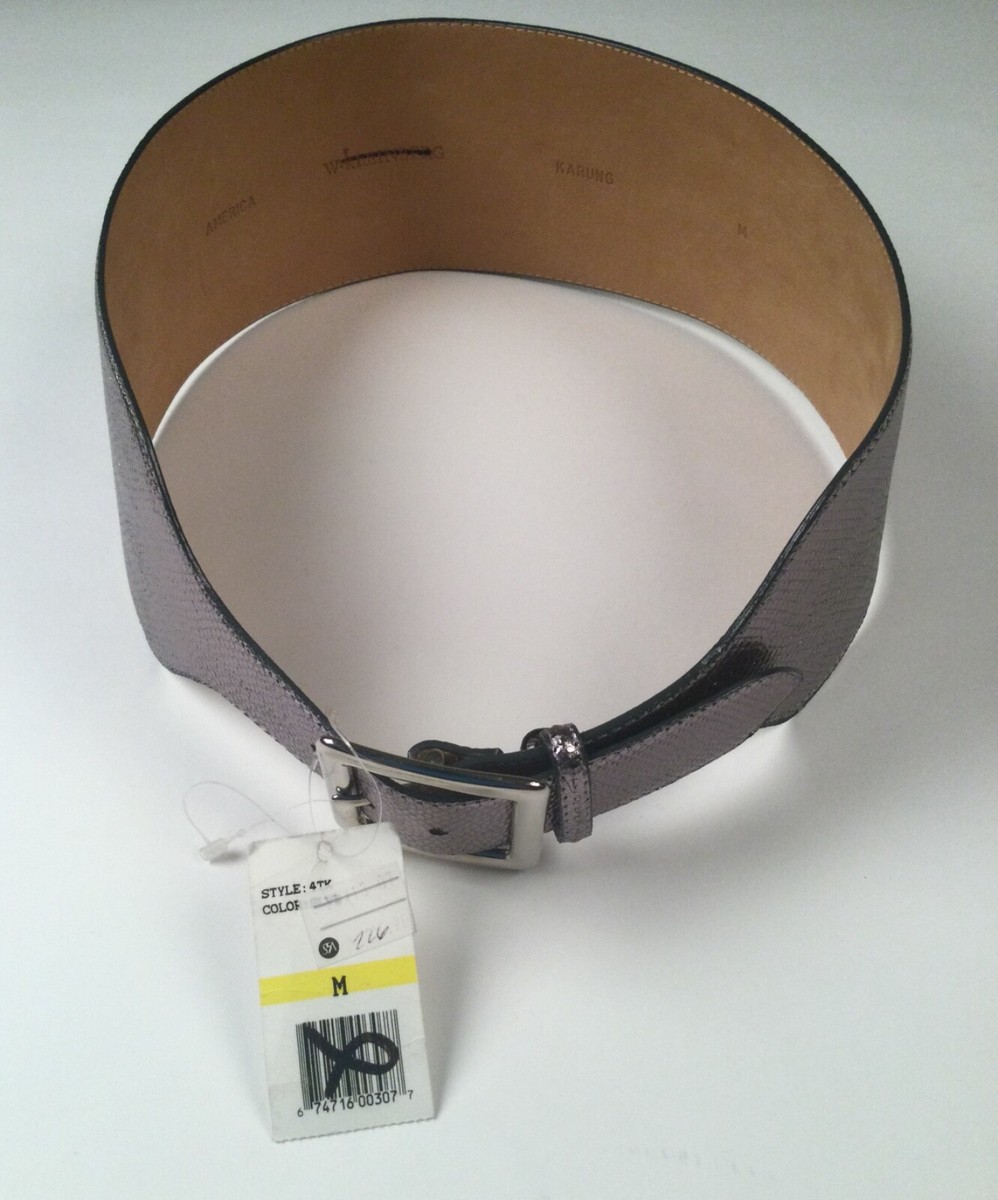 W. Kleinburg Karung Wide silver belt with snake skin texture  display picture 3