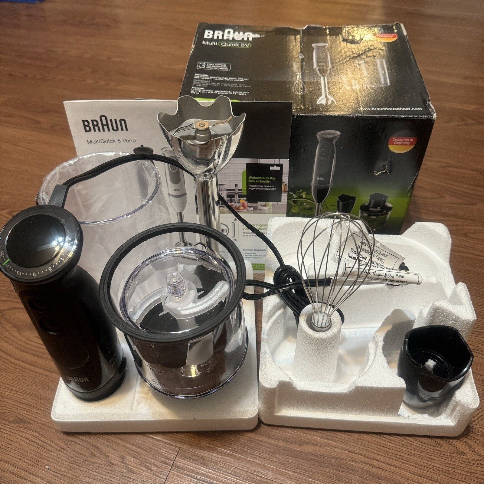 Braun MultiQuick 5V MQ5025 21 Speed Hand Blender Inclu Shaft Beaker Whisk Chopp eBay