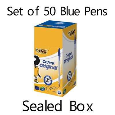 BIC Cristal Original 1,0 mm blau Stift - (50 Stifte) - versiegelte Box