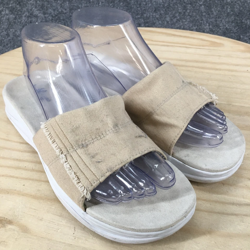 Keds Sandals Womens 9 Pure Fit Casual Slip On Slide WF23307M Beige Fabric Wedge - Image 3 of 4