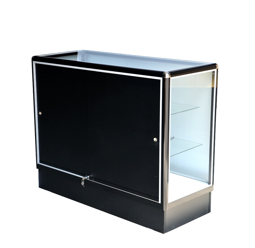 Black aluminum showcase full vision 60 inch frame shelf retail