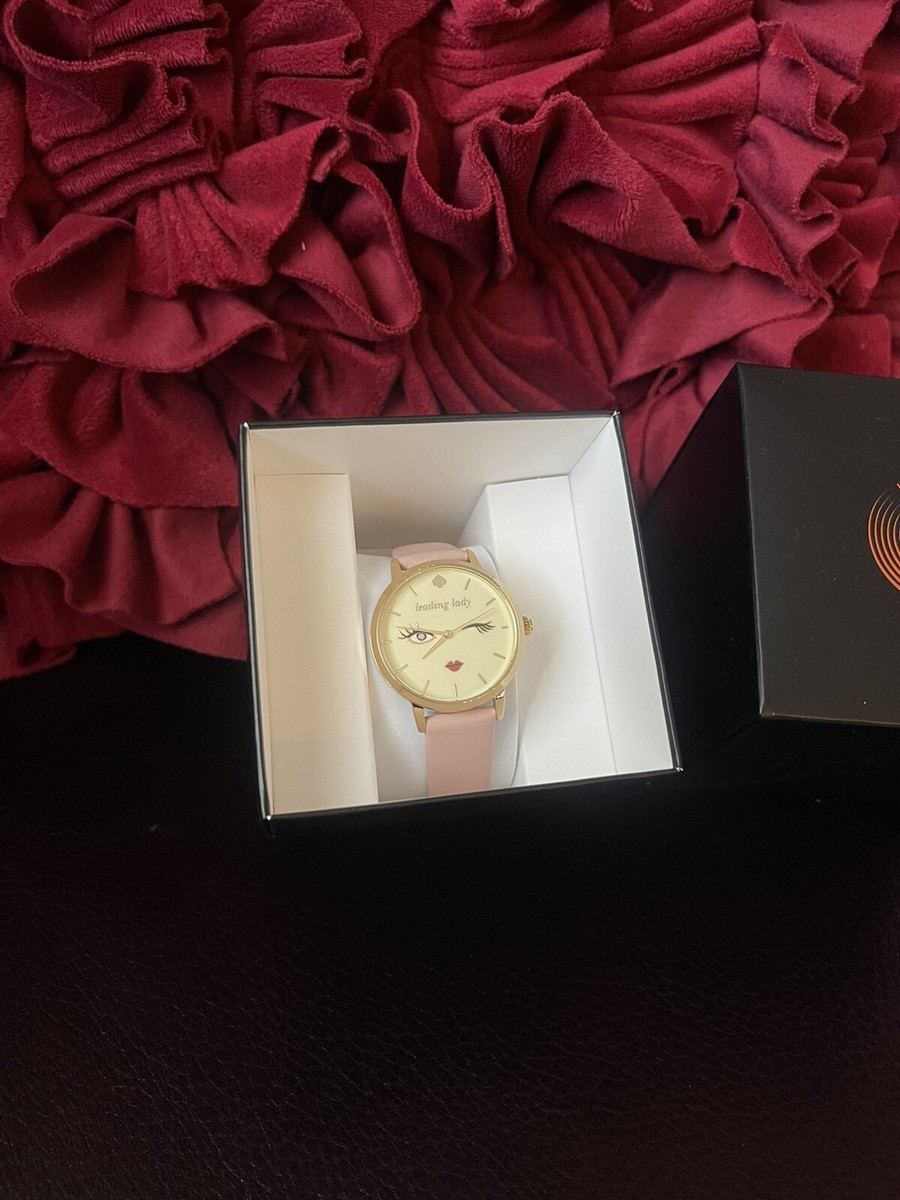 KATE SPADE Womens Winking Eye Gold Watch Cream Dial Blush 