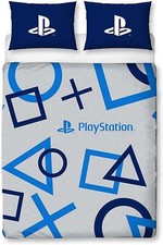 Sony Playstation Blue Double Duvet Cover Reversible Bedding Set PS5