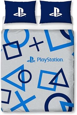 Sony Playstation Blue Double Duvet Cover Reversible Bedding Set PS5