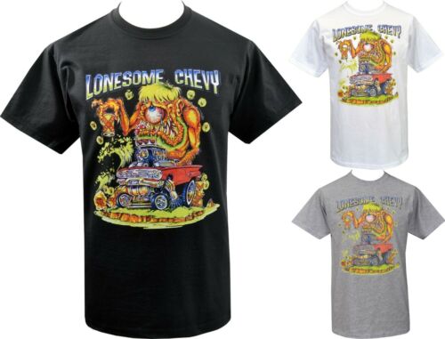 VENTE ! T-shirt homme HOT ROD Lonesome Chevy V8 Chevrolet Lowbrow Kustom Ratfink - Photo 1/3