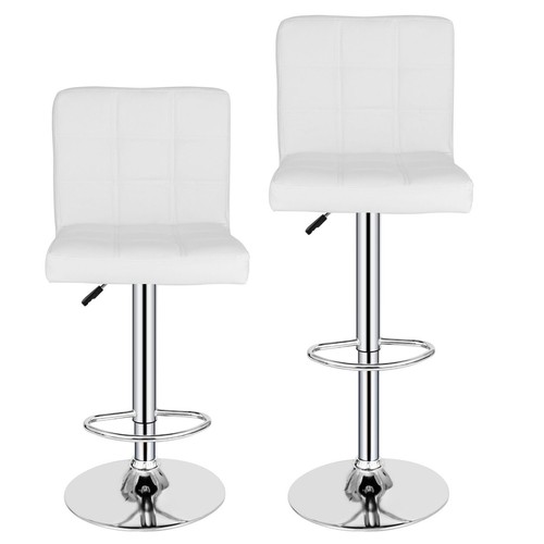 Paquete de 2 taburetes de bar ajustables ZenSports sillas de bar giratorias reposapiés blancos - Imagen 7 de 11