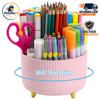 Schreibtisch Organizer 360° Drehbar Stifthalter Mit 5 FäChern Rosa BüRo Zuhause