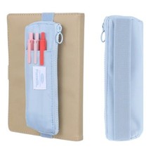 Pen Holder for Notebook Small Pen Holder with Zipper and Adjustable Blue
