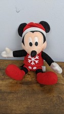 Disney Mickey Mouse Santa Christmas Plush 12" Holiday Stuffed Animal