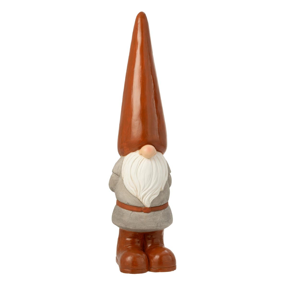 Statue lutin extérieur Pasquale 96cm, décoration marron anti-UV pour grand jardin