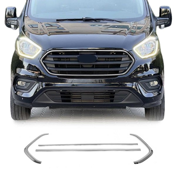 KüHlergrill Leisten Grillleisten FüR Ford Transit Custom 2018-2023 Chrom 4X-image