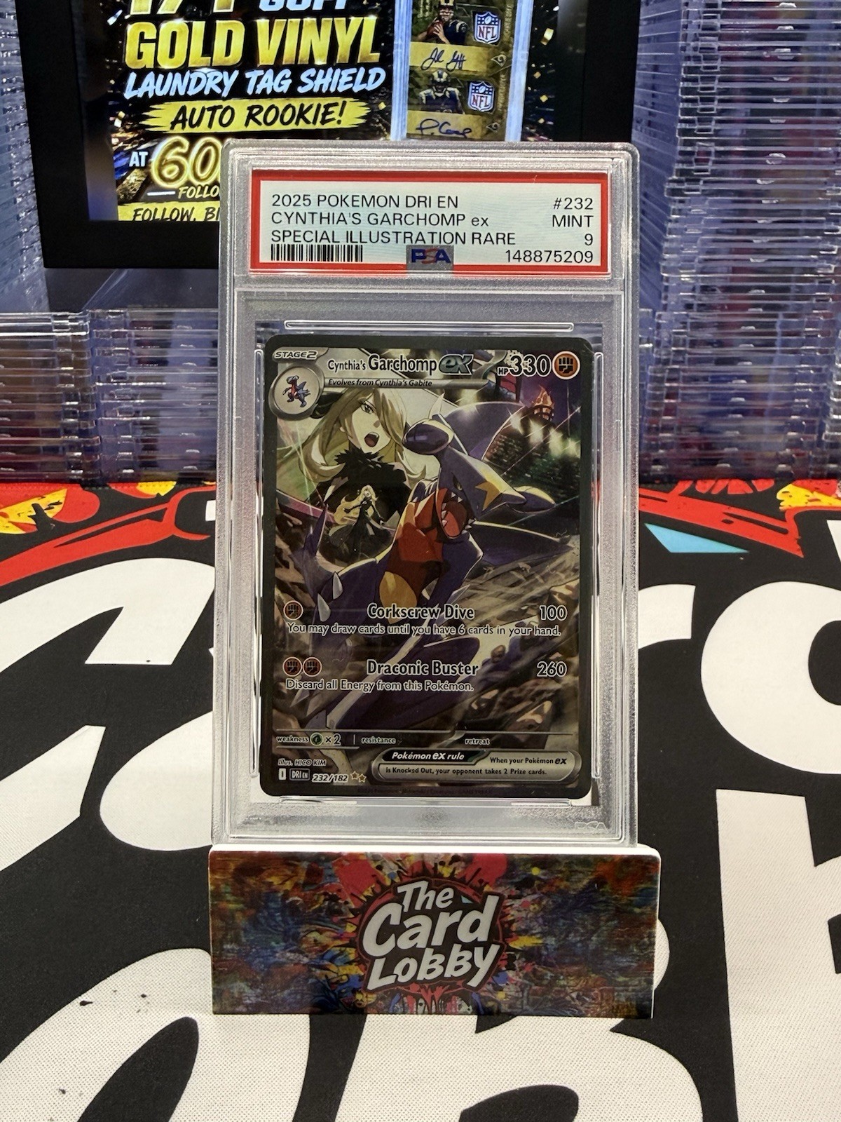 Pokemon TCG Destined Rivals Cynthia's Garchomp ex 232/182 SIR Holo PSA 9