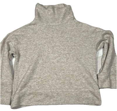 A new day Sweater Women M Cowl Neck Soft & Cozy Cropped Tan Marled