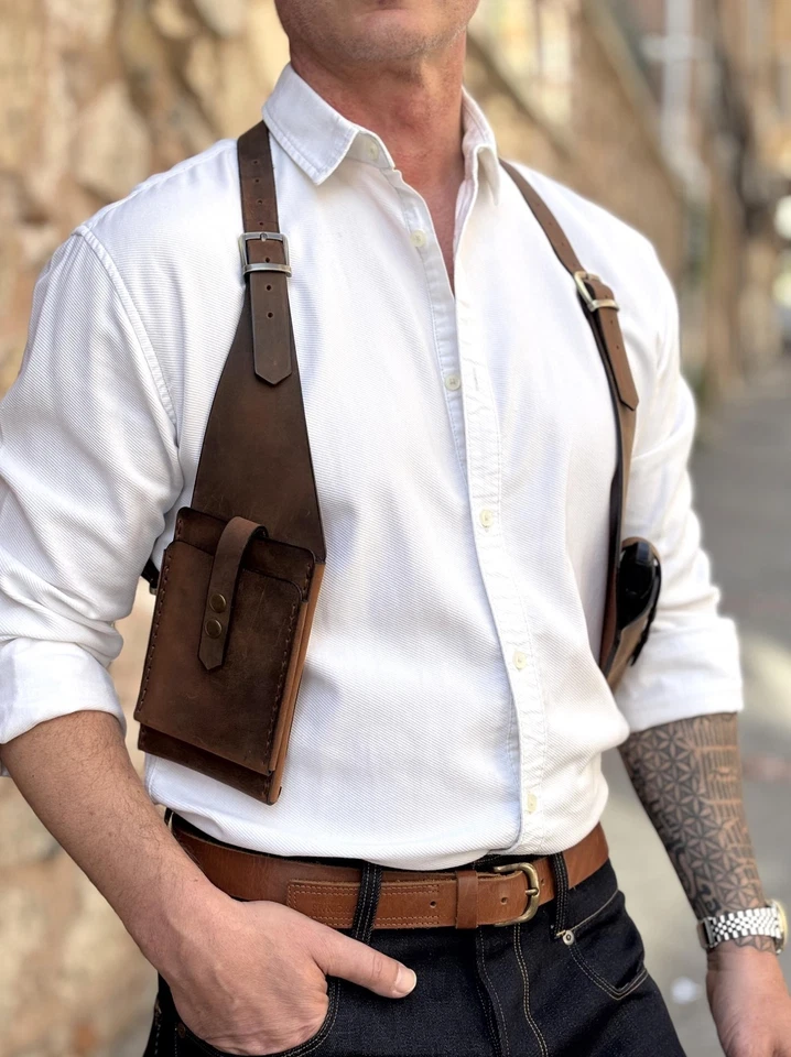 Funda de hombro revólver de cuero para marco Smith Wesson J 38 modelo especial Foto 4 de 4