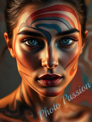 Foto A4 Portrait Frau Schönheit Kunst Portrait Poster Kunstdruck Wandbild (4163)