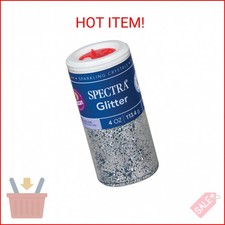 Spectra Arts  Crafts Glitter, Silver, 4 oz., 1 Jar