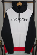 NIKE AIR x  JORDAN Mens Sz Large Hooded Sweatshirt Pullover White Hoodie Jumpman