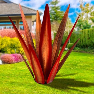KODIBO Large Tequila Rustic Sculpture, Rustic Metal Agave Plants for Outdoor Pat