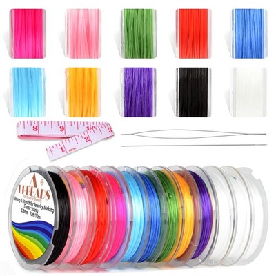 12 Rolls 0.8mm Elastic Stretchy String Cord for Bracelet Jewelry Making with ...