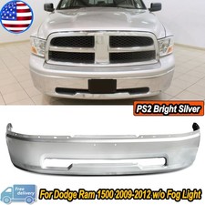 For Dodge Ram 1500 2009-2012 Wo Fog Light Front Bumper Face Bar Bright Silver