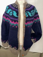 NEW! Handknit Heavy Wool Cardigan - Handknit in Ecuador by Artesania Andinas