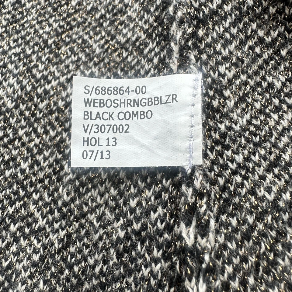 Blazer Suéter Banana Republic Espiga Mujer Cachemira Negro Dorado XS Pequeño Foto 3 de 4