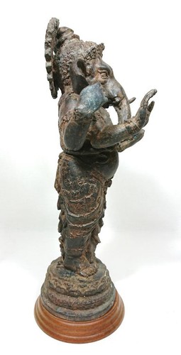 Antique Indian Bronze Ganesh Statue 18th/19thC Hindu 34cm Tall - Picture 5 of 8