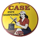 Vintage Case xx Knives Sign - Porcelain Service Station Store Advertisement Sign