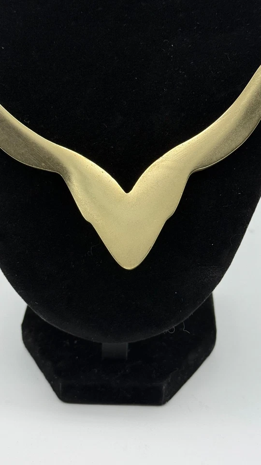 Collar Vintage Modernista Latón y Esmalte, Diseño Boho Abstracto Foto 4 de 4