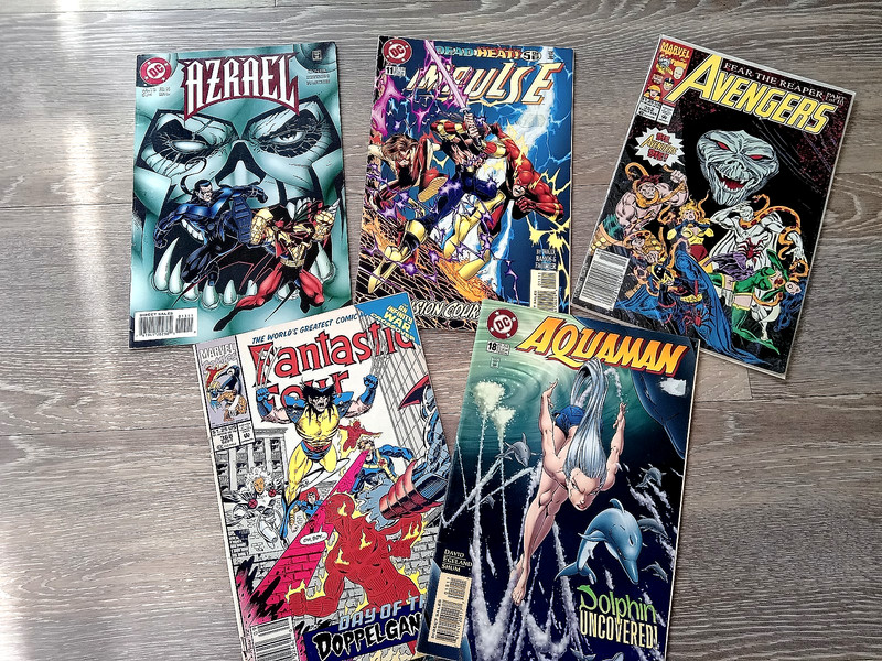 5 x Vintage DC & Marvel Comics Bundle (1 new / unopened) Description Below
