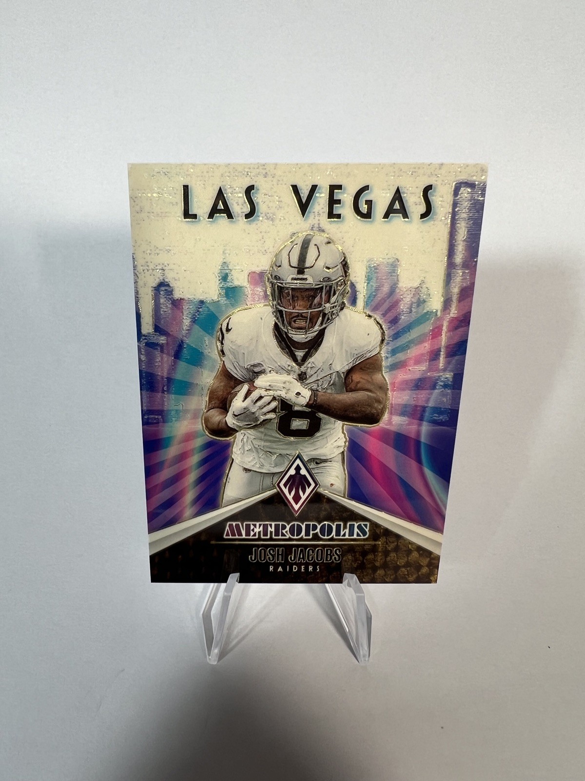 Josh Jacobs 2023 Phoenix Football #MT-3 Metropolis SP Case Hit Raiders